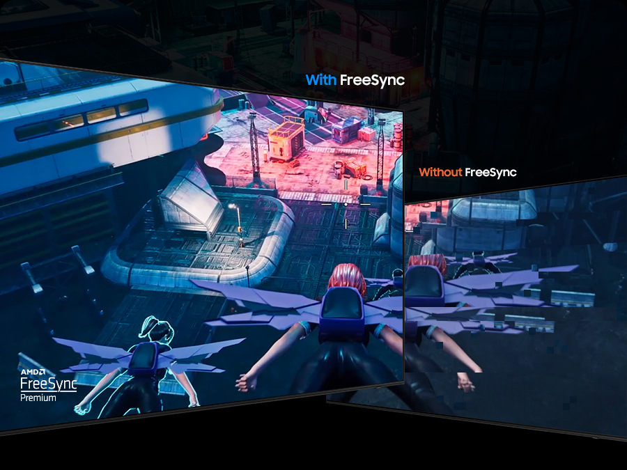 Srovnání obrazu s funkcí FreeSync a bez ní