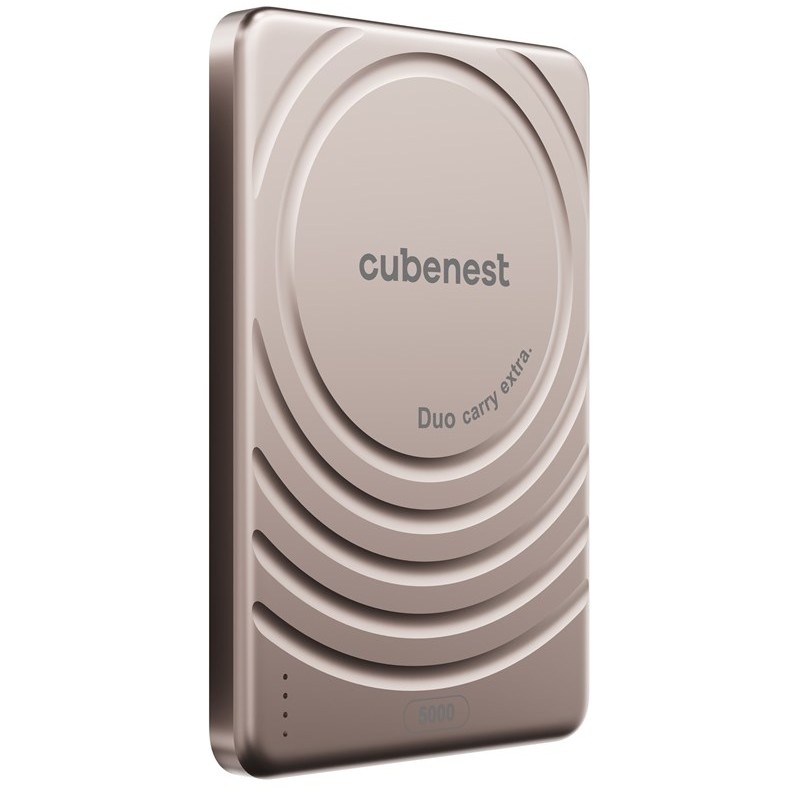 Powerbanka Cubenest SlimDual MagSafe 5000 mAh zlatá Powerbank CubeNest SlimDual MagSafe 5000 mAh - zlatá