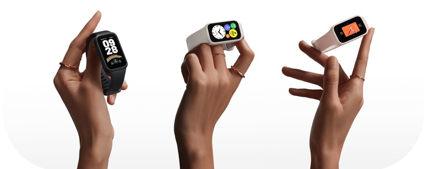 Fitness náramek Xiaomi Smart Band 9 Active fialový více barev fitness náramku.