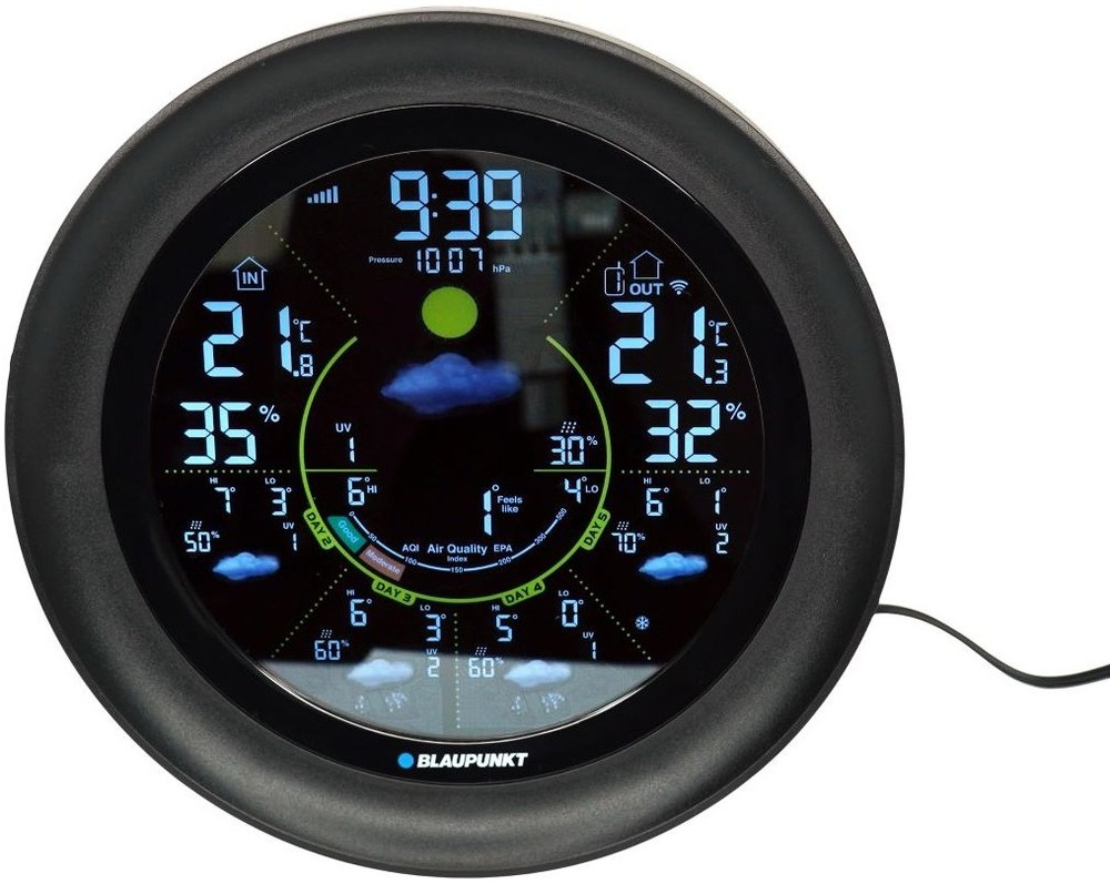 Meteorologická stanice Blaupunkt WS65BK APP černá Blaupunkt WS65BK APP čelní pohled na displej