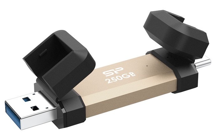 Flash disk Silicon Power s kapacitou 250 GB, zlatá barva