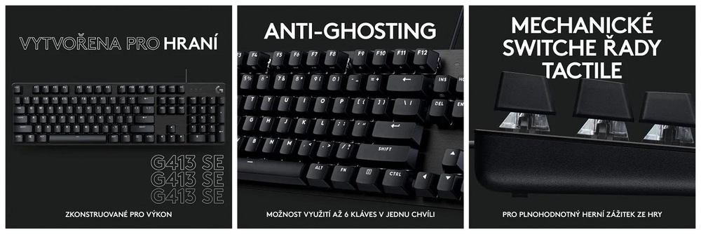 Klávesnice Logitech Gaming G413 SE, US černá Klávesnice Logitech Gaming G413 SE, US černá