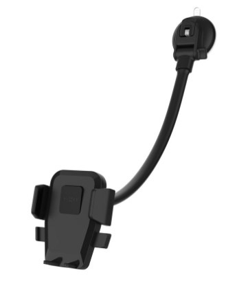 Držák na mobil FIXED Iconiq Flex XL s flexibilní ohebnou nohou na sklo nebo na palubní desku černý