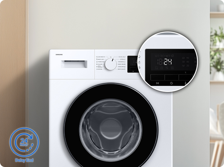 Pračka Samsung WW80FG3M05AWLF bílá Pračka Samsung WW80FG3M05AWLF - detail displeje pračky