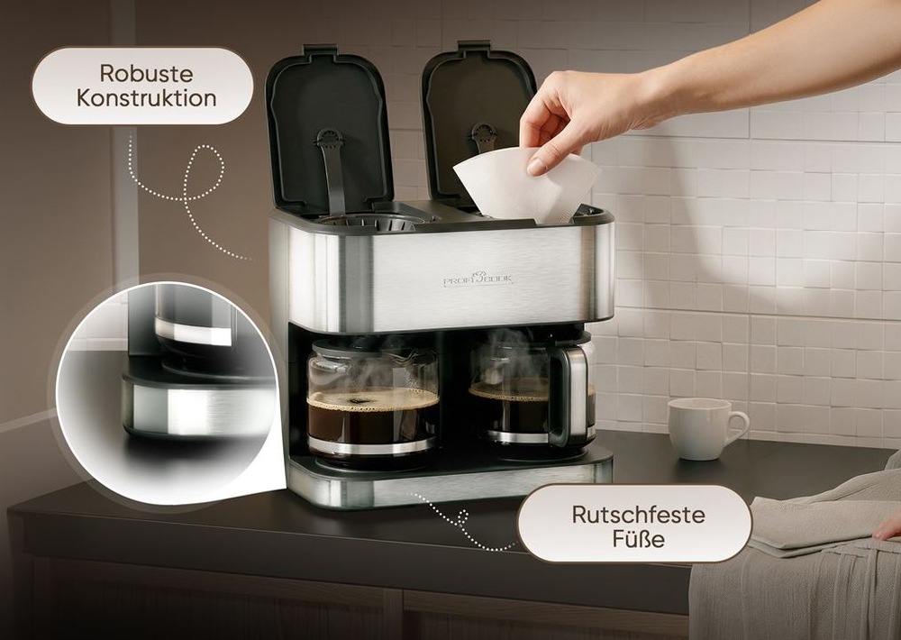 Kávovar Profi Cook KAD 1308 inox nerez Kávovar ProfiCook KAD 1308 INOX plnění vodou