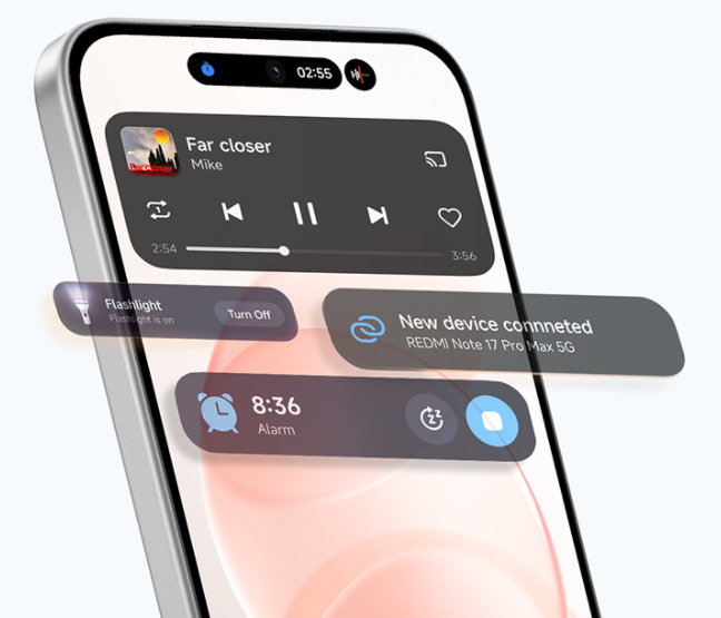 Mobilní telefon Xiaomi Redmi Note 17 Pro Max 5G 8 GB / 512 GB černý REDMI Note 17 Pro Max 5G pohání systém HyperOS