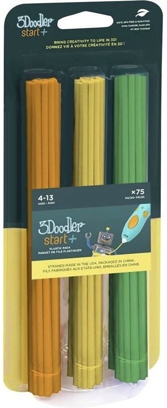 Náplň 3Doodler ECO-PCL pro 3D pero Start+ 75ks žlutá/zelená/oranžová