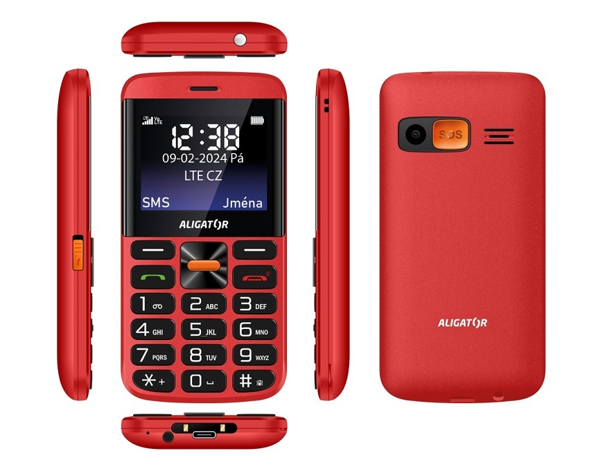 Mobilní telefon Aligator A910 4G Senior červený Mobilní telefon Aligator A910 4G Senior červený