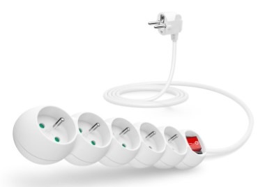 Kabel prodlužovací Connect IT 5x zásuvka, s vypínačem, 2m bílý