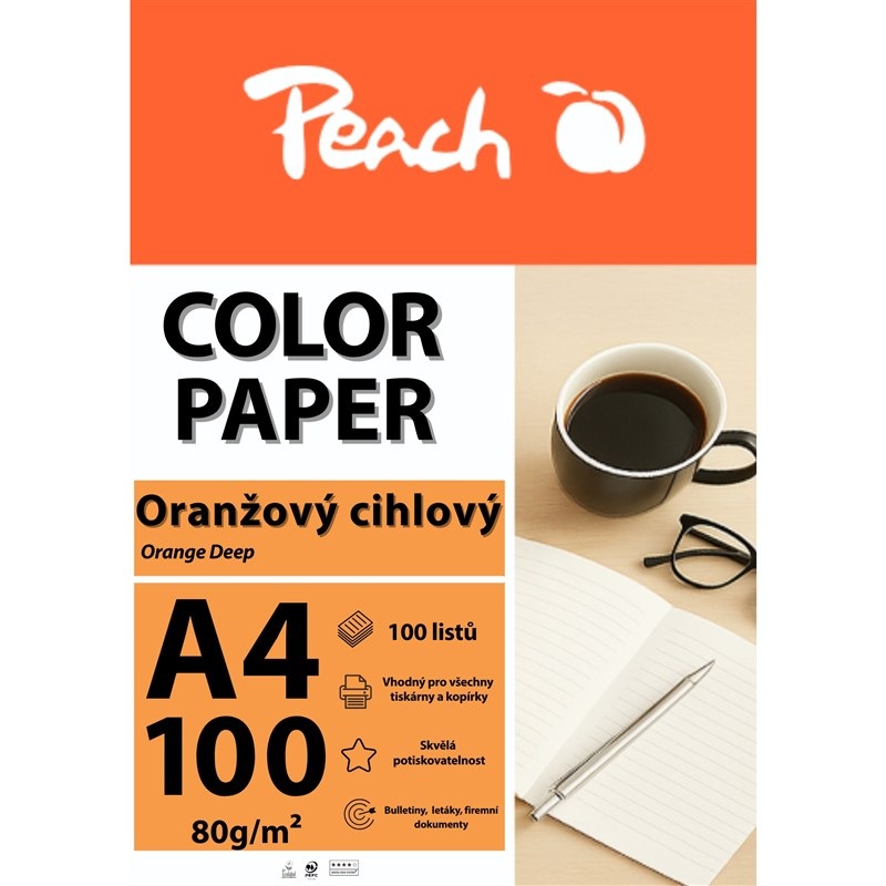 Papíry do tiskárny Peach Color A4 - 100 listů - cihlové