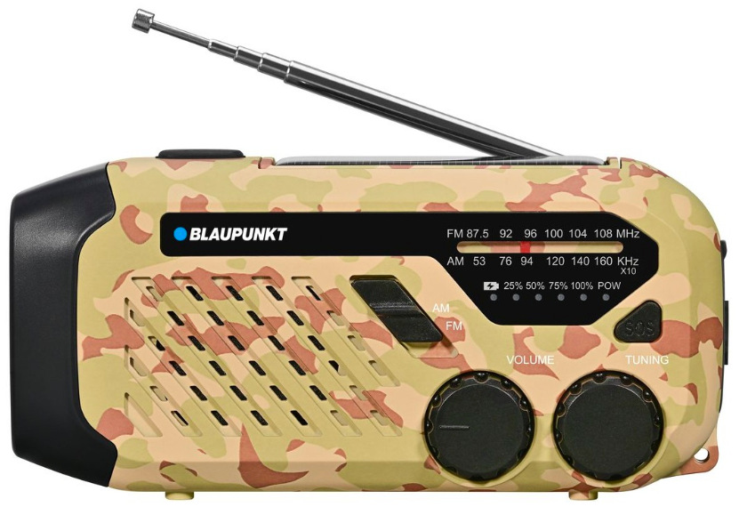 Pohled na ovládací prvky a ladicí stupnici radiopřijímače Blaupunkt ER10DC Survival