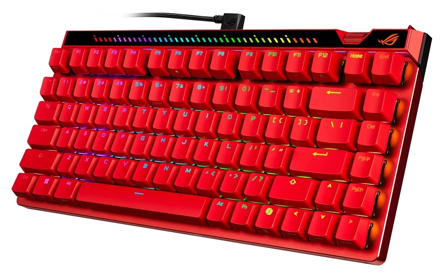 Klávesnice Asus ROG Falchion ACE 75 HE Lava Red s RGB podsvícením a kompaktním 75% layoutem