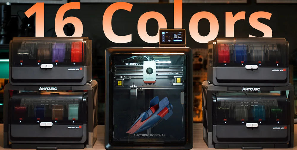 Anycubic Kobra S1 Ace 2 Pro Combo dokáže tisknout až čtyřmi barvami