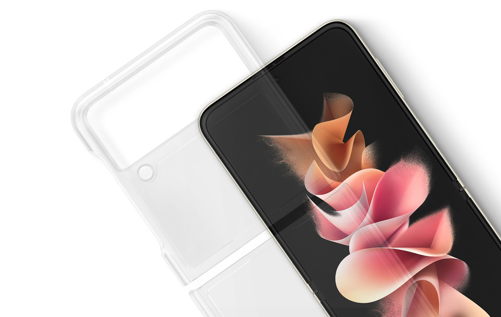 Kryt na mobil Samsung Clear Cover s držákem Galaxy Z Flip3 průhledný