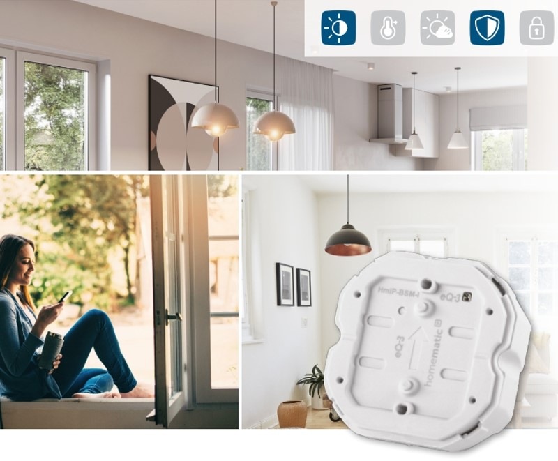 Spínač Homematic IP s měřením - 6A, zápustná montáž Spínač Homematic IP s měřením - 6A, zápustná montáž