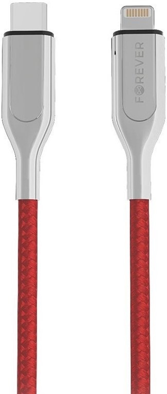 Kabel Forever USB-C/Lightning, MFi, 1,5 m - červený