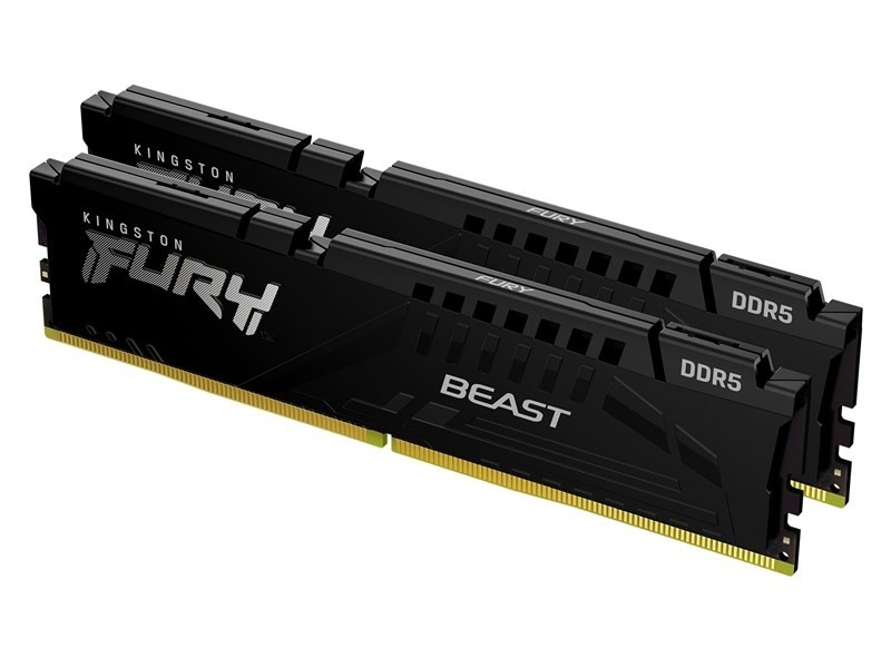 Paměť RAM Kensington FURY Beast 128 GB, (2× 64 GB) DDR5, 5 600 MHz CL36, černá barva.