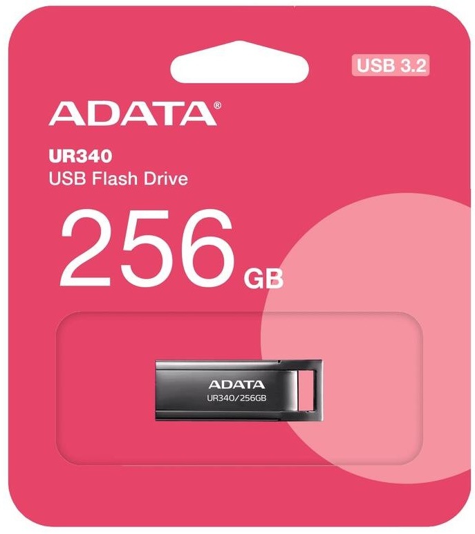 ADATA UR340 USB flash disk 256GB v kovovém provedení s bezkrytovým designem a USB 3.2 rozhraním