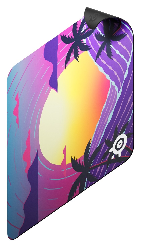 Podložka pod myš SteelSeries QcK Large, Neon Sunset fialová Herní podložka SteelSeries QcK Large Neon Sunset s motivem západu slunce a palem
