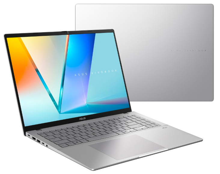 Notebook Asus Vivobook S16 stříbrný Levá strana notebooku s porty USB-C, HDMI, USB-A a 3,5mm audio konektorem