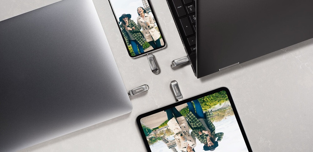 USB Flash SANDISK Ultra Dual Luxe 32GB USB/USB-C stříbrný