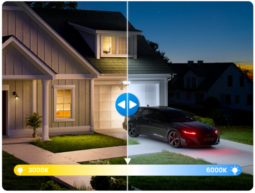 IP kamera Reolink Floodlight Series F751W Wi-Fi bílá Nastavitelná teplota světla 3000–6000 K LED reflektorů Reolink Floodlight Series F751W