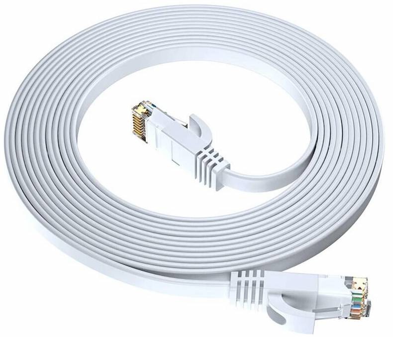 Kabel GoGEN síťový (RJ45), plochý, CAT6, 1m bílý