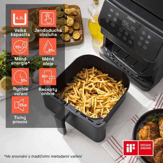 Fritéza horkovzdušná COSORI P651 Premium II 6,2 l černá