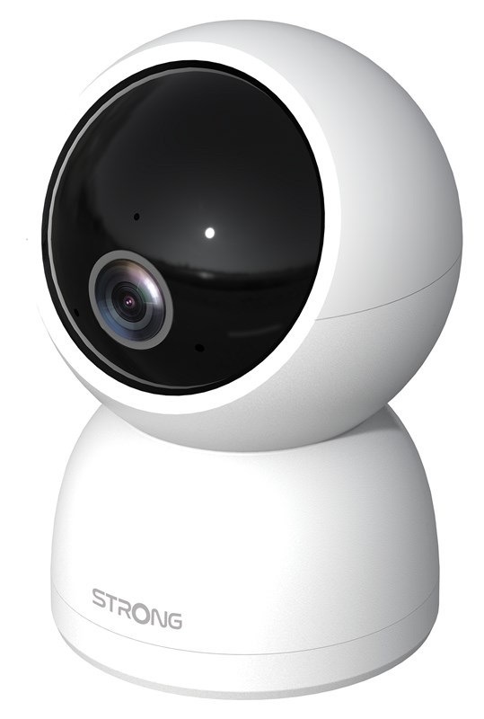 IP kamera Strong SHC04IR0-W, vnitřní, 2560×1440, IR přísvit, 360° otáčení, mikrofon, Wi-Fi, USB-C, micro SD bílá