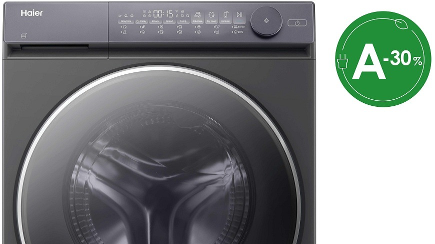 Pračka se sušičkou Haier HWD90BP14367GTUS antracitová pračka se sušičkou haier HWD90BP14367GTUS a zelená ikona A -30 %