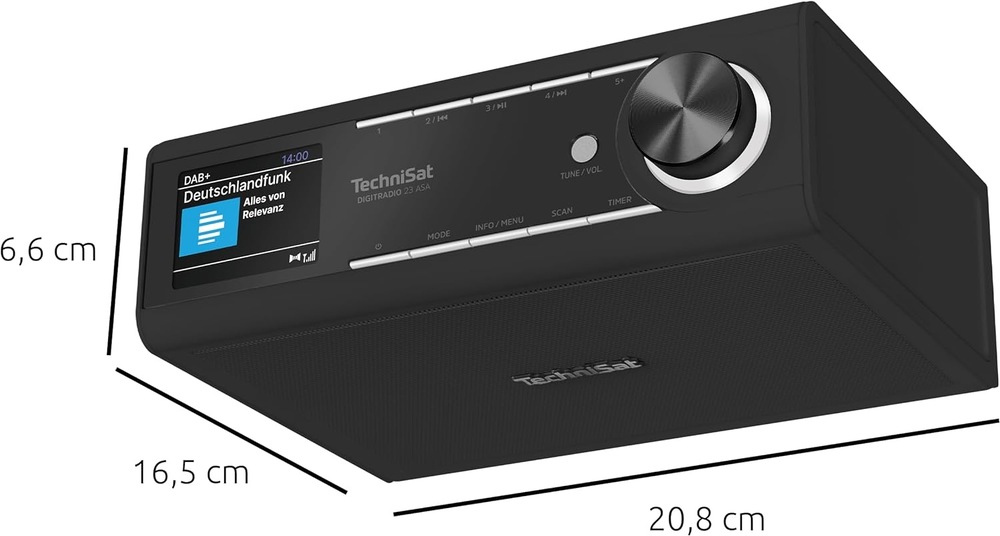 Radiopřijímač s DAB+ TechniSat DIGITRADIO 23 ASA černý Radiopřijímač TechniSat DIGITRADIO 23 ASA s rozměry