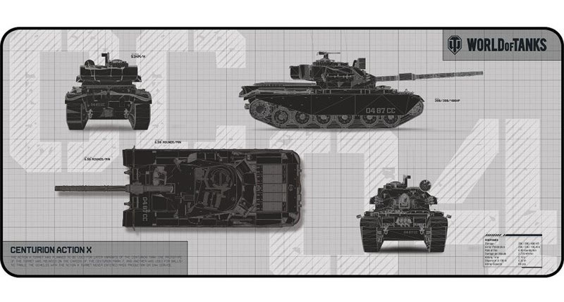 Podložka pod klávesnici a myš YENKEE YPM WT90 Defender, 90 × 40 cm - World of Tanks šedá Yenkee YPM WT90 Defender
