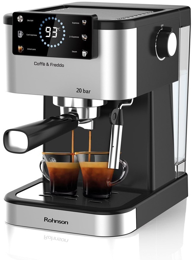 Pákový kávovar Rohnson R-98028 Hot & Cold černý/stříbrný