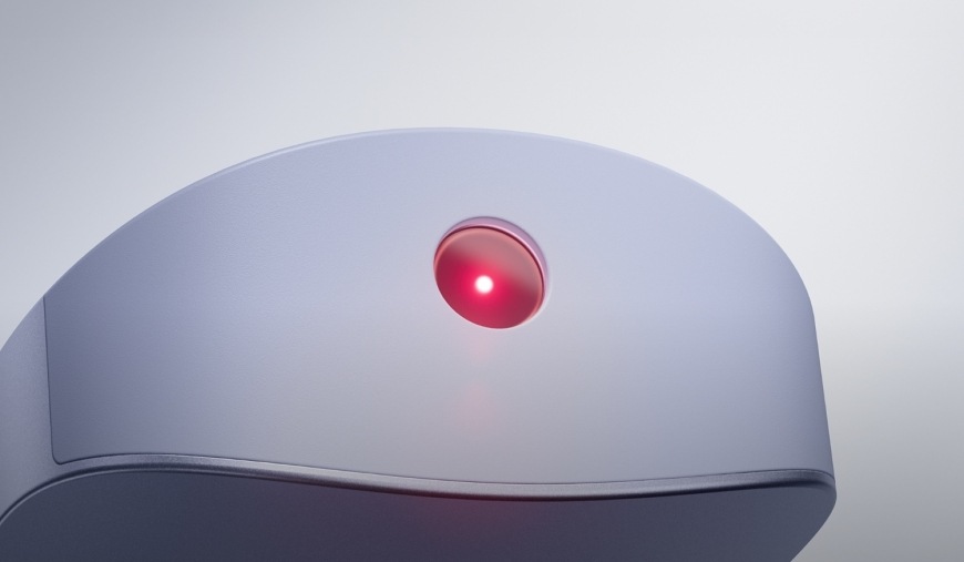 Prezentér Logitech SPOTLIGHT 2 fialový Vestavěné laserové ukazovátko usnadňuje přesné zvýraznění důležitých částí prezentace na projekční ploše