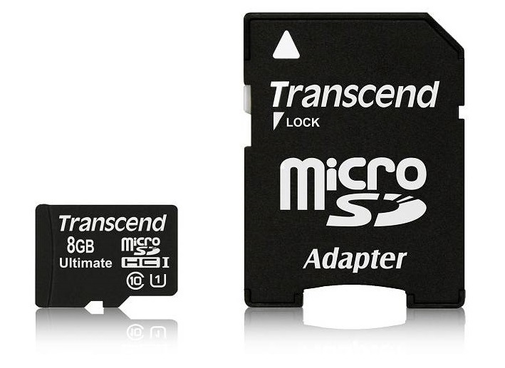 Paměťová karta Transcend MicroSDHC 8GB UHS-I U1 (90MB/s) + adapter