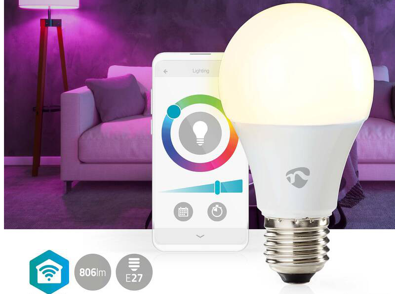 Chytrá žárovka Nedis SmartLife klisik, Wi-Fi, E27, 806 lm, 9 W, RGB / Teplá - studená bílá Chytrá žárovka Nedis SmartLife klisik, Wi-Fi, E27, 806 lm, 9 W, RGB / Teplá - studená bílá