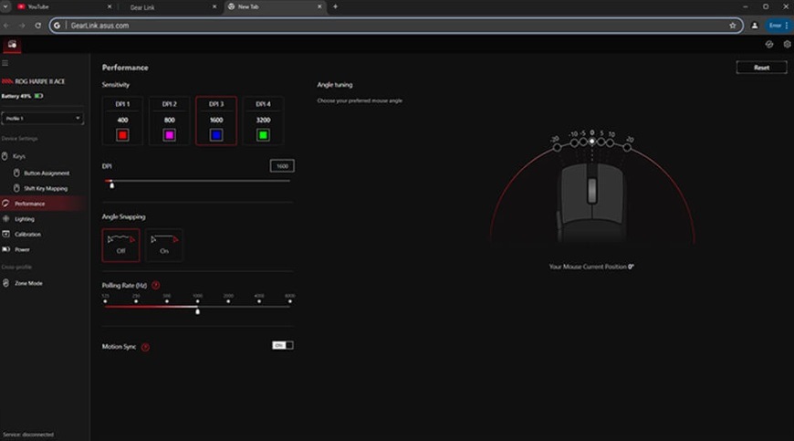 Myš Asus ROG Harpe II Ace bílá Myš Asus ROG Harpe II Ace bílá
