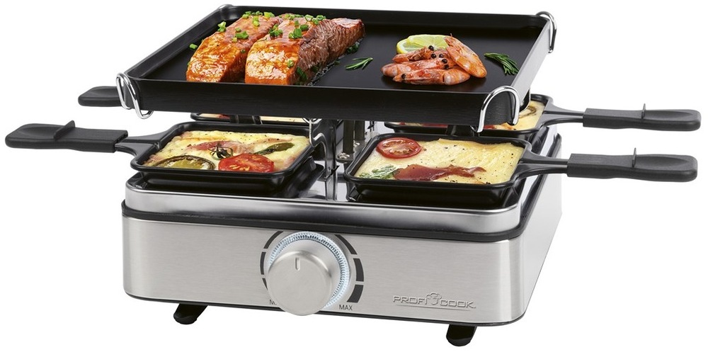 Gril Profi Cook RG 1301 nerez Gril ProfiCook RG 1301 s grilujícími se potravinami