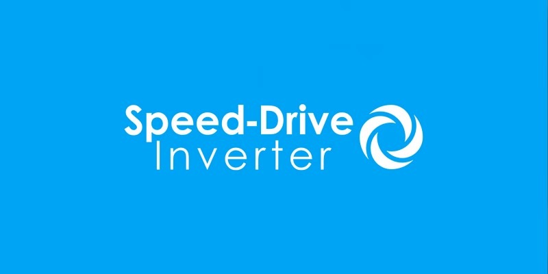 modrý banner s nápisem speed drive inverter