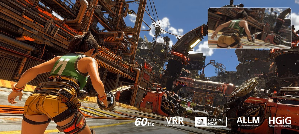 Herní režim s VRR, FreeSync a GeForce NOW zajišťuje plynulé hraní s nízkou odezvou.