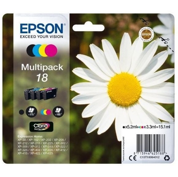 Inkoustová náplň Epson 18, 175/3x180 stran vícebarevná