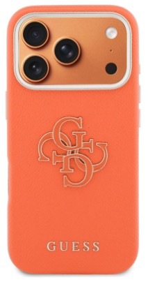 Kryt na mobil Guess PU Resin Logo na Apple iPhone 17 Pro oranžový Kryt na mobil Guess PU Resin Logo na Apple iPhone 17 Pro - oranžový