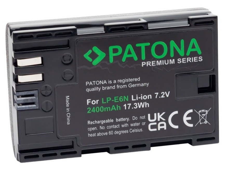 Baterie PATONA LP-E6N 2400mAh Li-Ion Premium (Canon) černá Baterie PATONA pro Canon LP-E6N 2400mAh Li-Ion Premium.