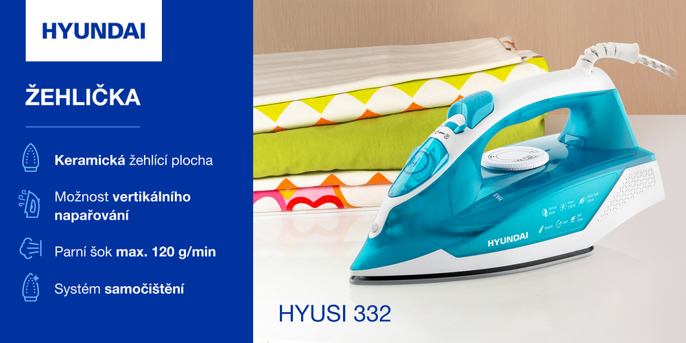 Žehlička Hyundai SI332 tyrkysová Žehlička Hyundai SI332 tyrkysová