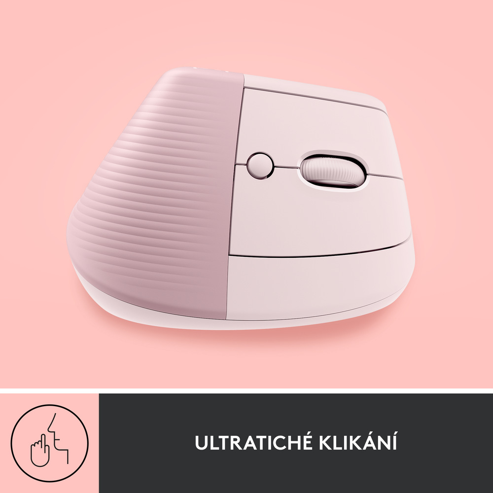 Myš Logitech Lift Vertical Ergonomic růžová