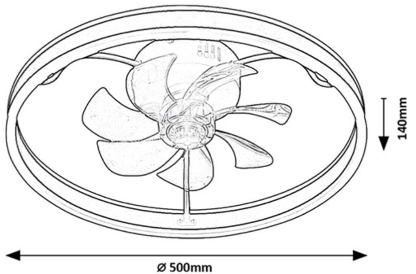 Stropní svítidlo Rabalux Fanfy, s ventilátorem - černé
