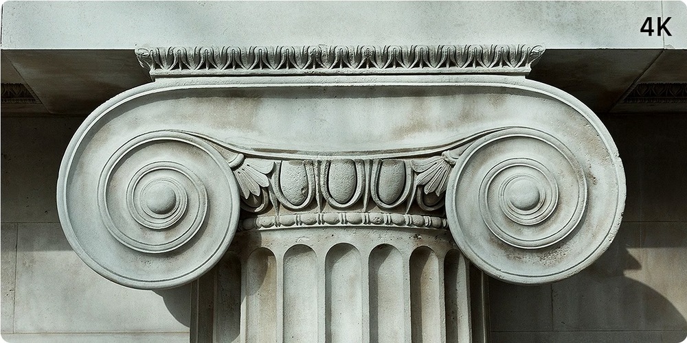 Srovnání v rozlišení FHD a 4K - detail sloupu