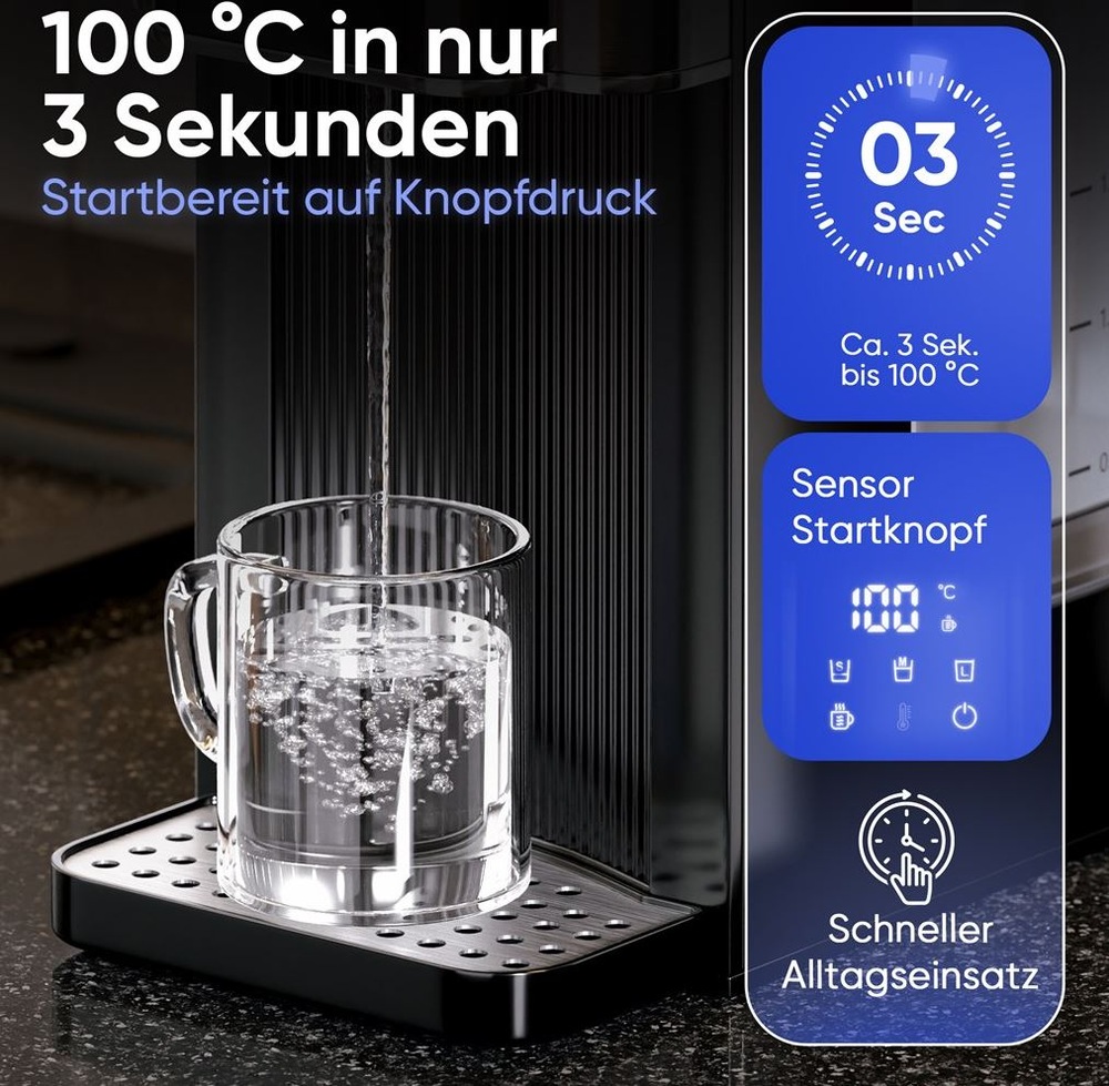 Ohřívač vody Profi Cook PC-HWS 1320 černý Ohřívač vody ProfiCook PC-HWS 1320 ohřev za 3 sekundy