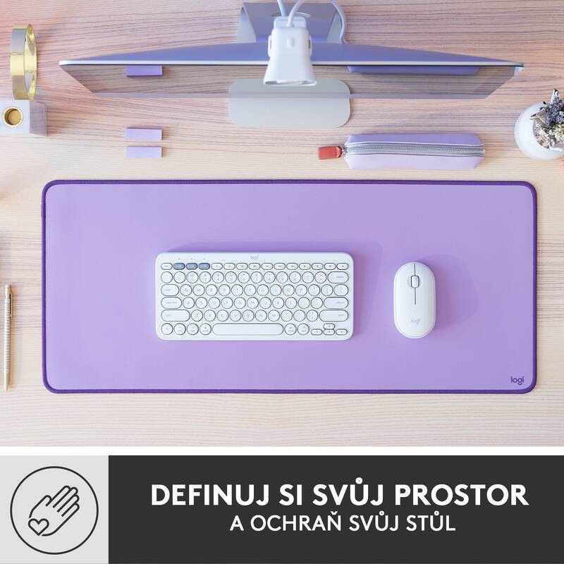 Podložka pod klávesnici a myš Logitech Desk Mat Studio Series. 30 x 70 cm fialová