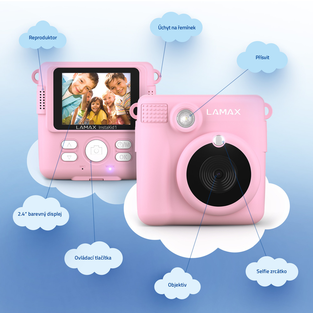 Instantní fotoaparát LAMAX InstaKid1 růžový LAMAX InstaKid1, růžová
